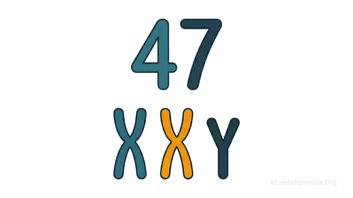47,XXY Klinefelter Syndrome chromosome illustration showing XX and XXY patterns